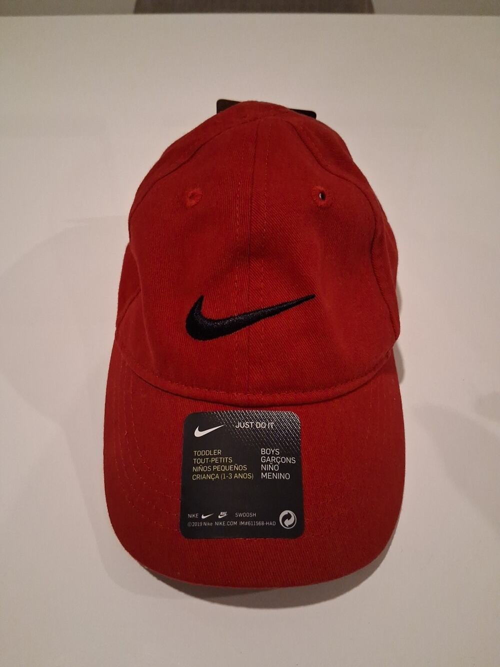 Nike Boys Toddler Strapback Hat Red Adjustable Embroidered Swoosh Logo W/Tags - Picture 1 of 5